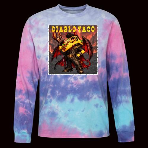 The Diablo Taco Spicy Demon Character - Tie Dye Long Sleeve T-shirt