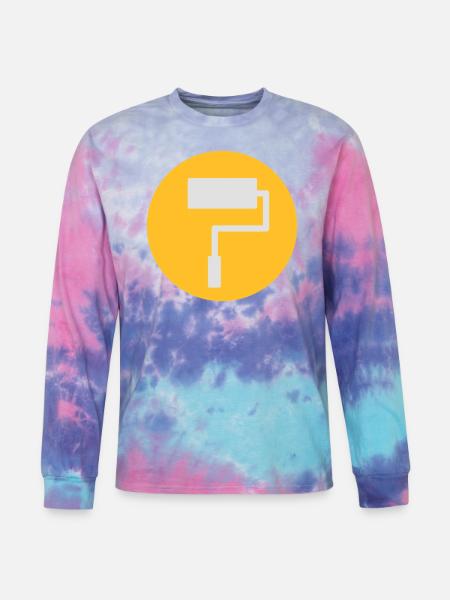 Paint Roller Symbol - Tie Dye Long Sleeve T-shirt - cotton candy
