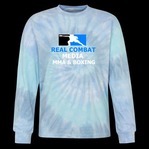 RCM MMA & BOXING Light Blue White Text - Tie Dye Long Sleeve T-shirt