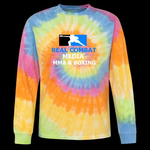 RCM MMA & BOXING Light Blue White Text - Tie Dye Long Sleeve T-shirt