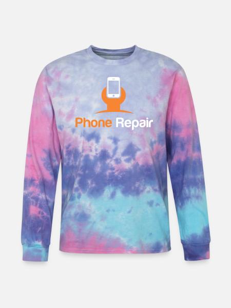 Phone Repair - Tie Dye Long Sleeve T-shirt - cotton candy