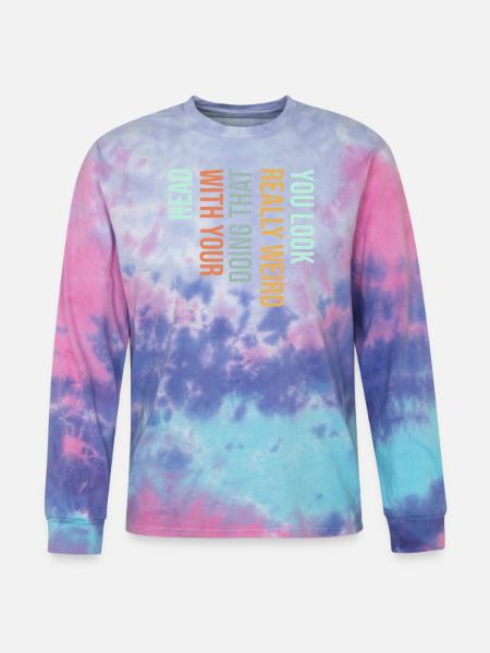 Vertical Gradient Word Art - Tie Dye Long Sleeve T-shirt - cotton candy
