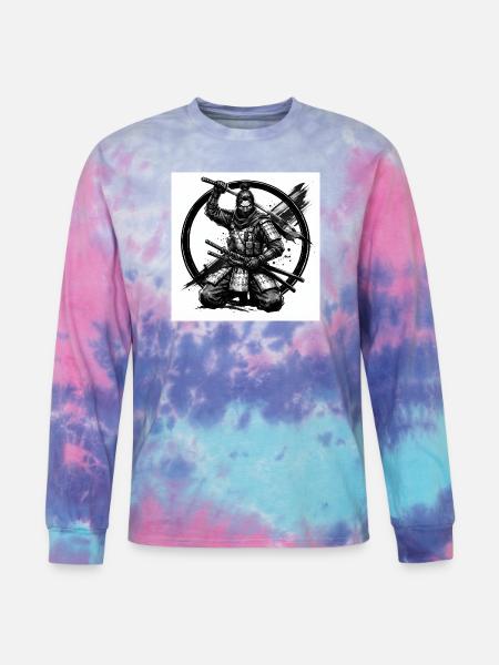 Circle Samurai Shadow Steel - Tie Dye Long Sleeve T-shirt - cotton candy