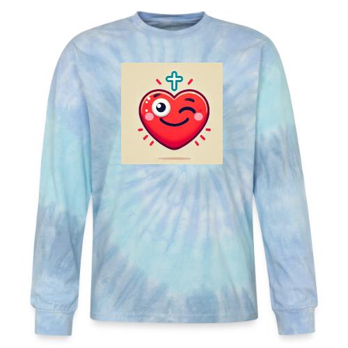 DALLE 2025 09 13 15 56 10 A winking heart sh - Tie Dye Long Sleeve T-shirt