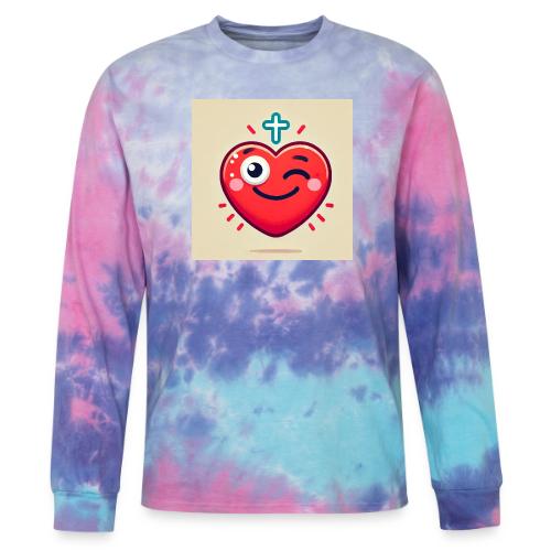 DALLE 2025 09 13 15 56 10 A winking heart sh - Tie Dye Long Sleeve T-shirt