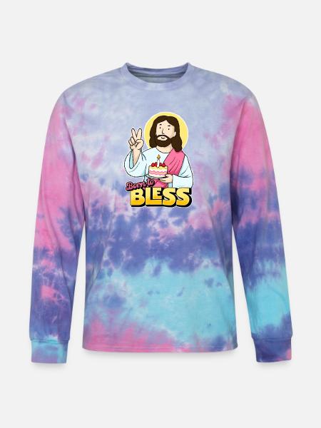Born to Bless - Tie Dye Long Sleeve T-shirt - cotton candy