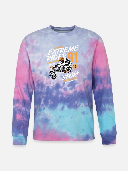 Extreme Rider 91 BMX - Tie Dye Long Sleeve T-shirt - cotton candy