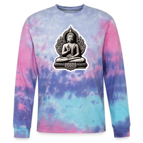 The Buddha Displaying Hand Mudra - Tie Dye Long Sleeve T-shirt