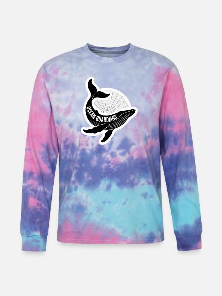 Ocean Guardians Whale Emblem - Tie Dye Long Sleeve T-shirt - cotton candy