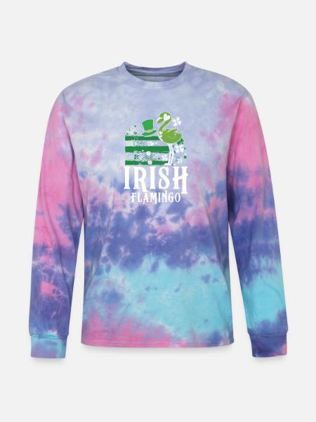 Irish flamingo - Tie Dye Long Sleeve T-shirt - cotton candy