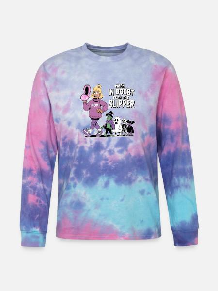 Minimal Slipper Mom - Tie Dye Long Sleeve T-shirt - cotton candy