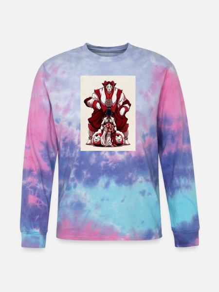 Gothic Matryoshka Queen - Tie Dye Long Sleeve T-shirt - cotton candy