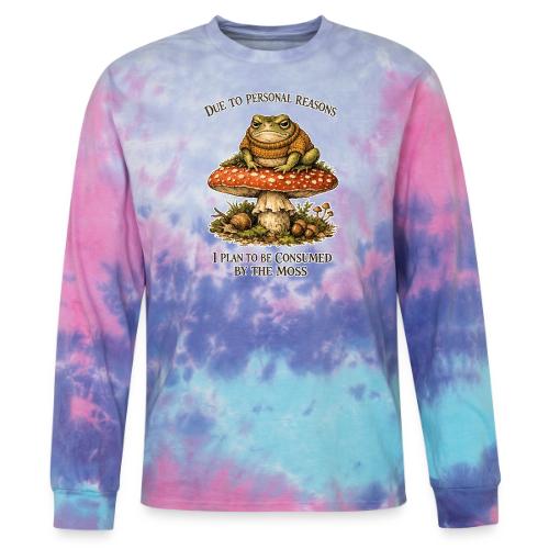 Frog Consumed by Moss Cottagecore Aesthetic - Tie Dye Long Sleeve T-shirt