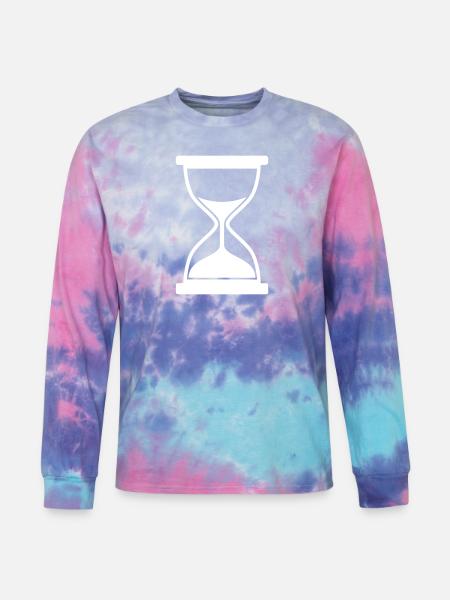 Minimal Hourglass Silhouette - Tie Dye Long Sleeve T-shirt - cotton candy
