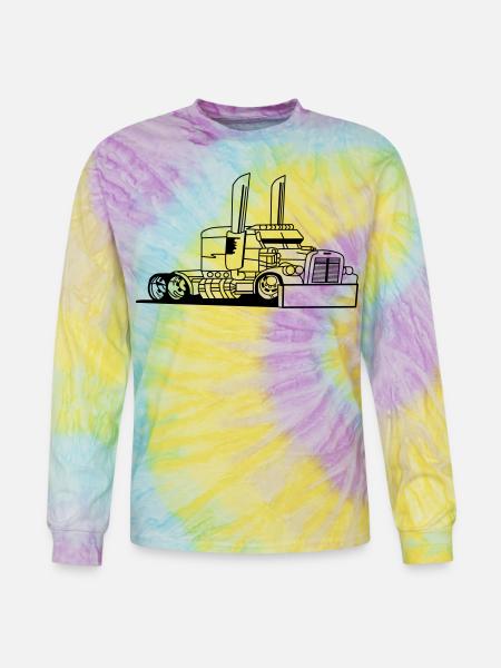 Comic style truck - Tie Dye Long Sleeve T-shirt - mystique