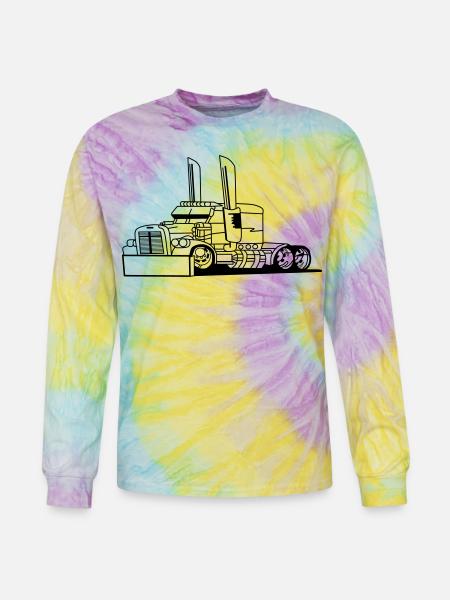 Comic style truck - Tie Dye Long Sleeve T-shirt - mystique