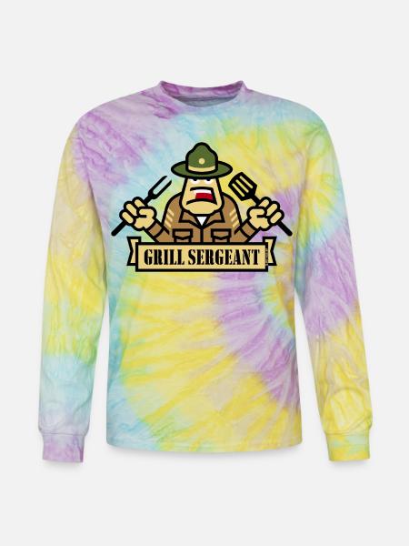 Grill Sergeant (Grilling / BBQ / Barbecue) - Tie Dye Long Sleeve T-shirt - mystique