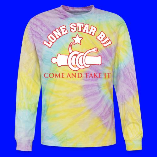 LONE STAR BRAZILIAN JIU-JITSU - Red and white - Tie Dye Long Sleeve T-shirt
