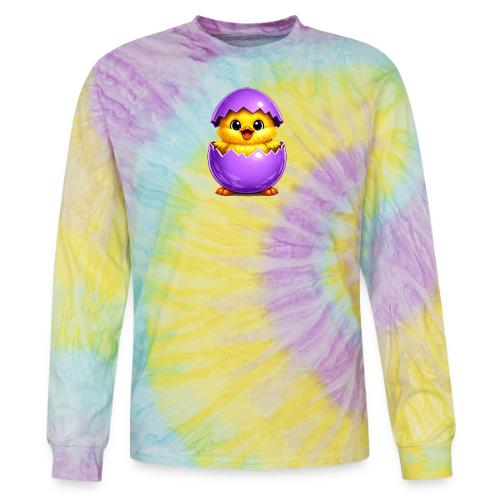 Easter Chick Purple - Tie Dye Long Sleeve T-shirt