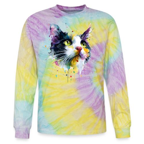 Cat: Painted Purr Expression - Tie Dye Long Sleeve T-shirt