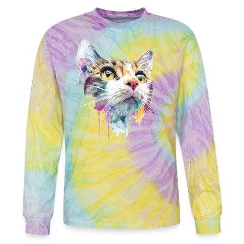 Chromatic Cat Splash - Tie Dye Long Sleeve T-shirt