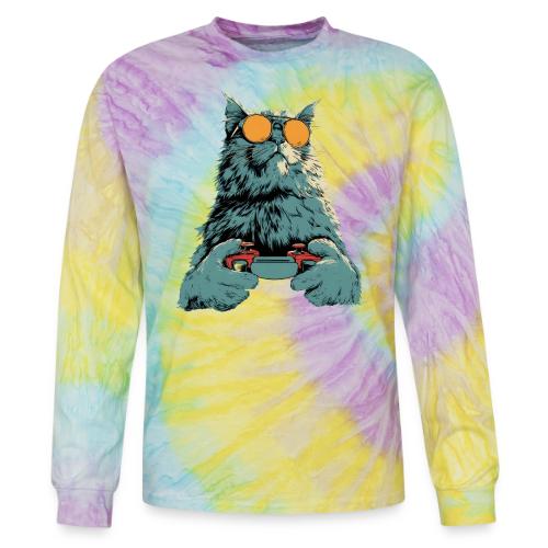 Cat: Fluff Mode On - Tie Dye Long Sleeve T-shirt
