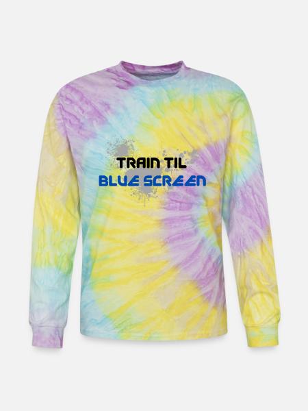 Blue Screen Glitch Splash - Tie Dye Long Sleeve T-shirt - mystique