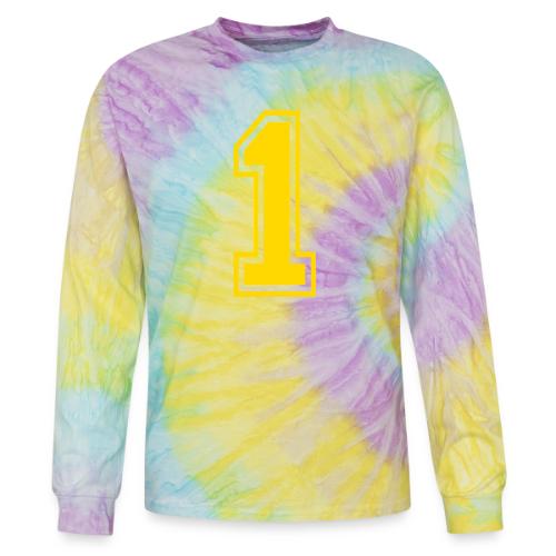 Number 1 in a classic athletic collegiate font - Tie Dye Long Sleeve T-shirt