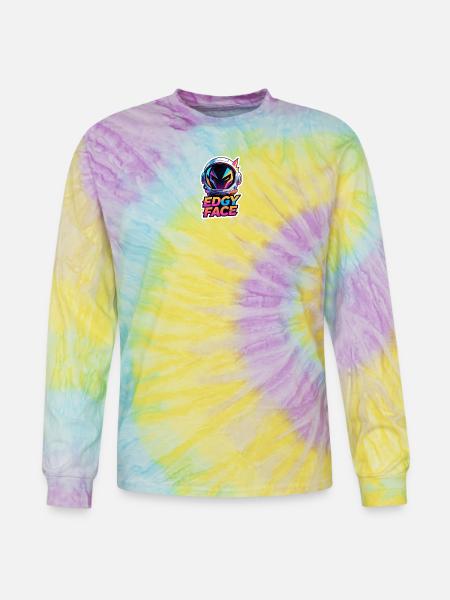Edgy Face Spaceman - Tie Dye Long Sleeve T-shirt - mystique