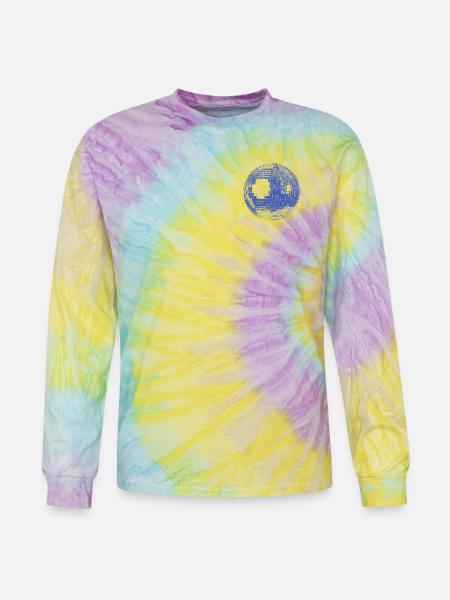 Retro Disco Ball - Tie Dye Long Sleeve T-shirt - mystique