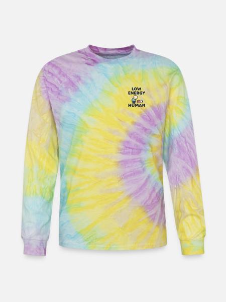 Low Energy Human Illustration - Tie Dye Long Sleeve T-shirt - mystique