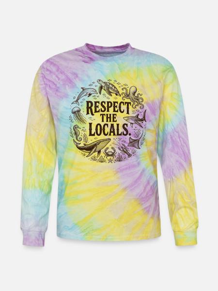 Respect the Locals Ocean Circle - Tie Dye Long Sleeve T-shirt - mystique
