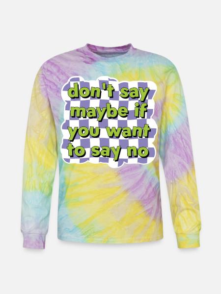 Assertive Choice Checkerboard Tee - Tie Dye Long Sleeve T-shirt - mystique