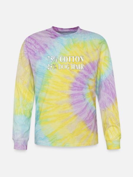 Dog Hair Cotton Blend Tee - Tie Dye Long Sleeve T-shirt - mystique