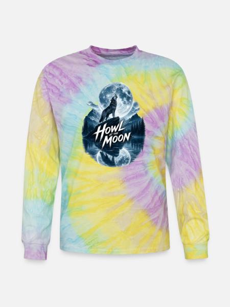 Howl Moon Wolf - Tie Dye Long Sleeve T-shirt - mystique