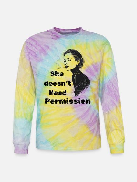 Noir Silhouette Smoking - Tie Dye Long Sleeve T-shirt - mystique