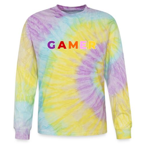Multicolor GAMER Typography Design - Tie Dye Long Sleeve T-shirt