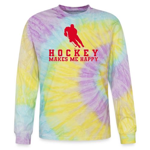 Hockey makes me happy - Tie Dye Long Sleeve T-shirt