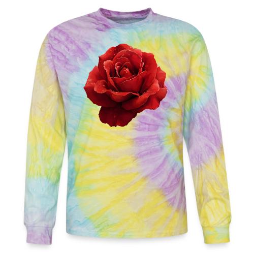 Rose: Crimson Dew Bloom - Tie Dye Long Sleeve T-shirt