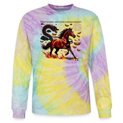 Year of the Horse Victory T Shirt, Lunar New Year - Tie Dye Long Sleeve T-shirt