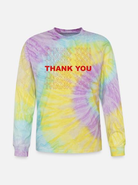 Thank you - Tie Dye Long Sleeve T-shirt - mystique