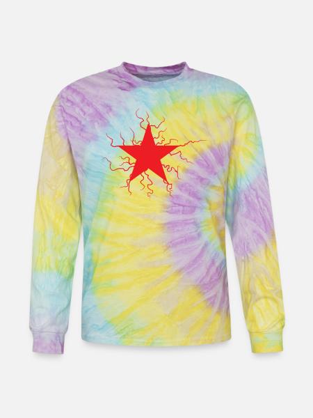 red star - Tie Dye Long Sleeve T-shirt - mystique