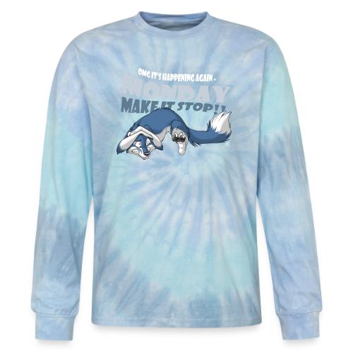 Monday - Make it stop! (blue) - Tie Dye Long Sleeve T-shirt