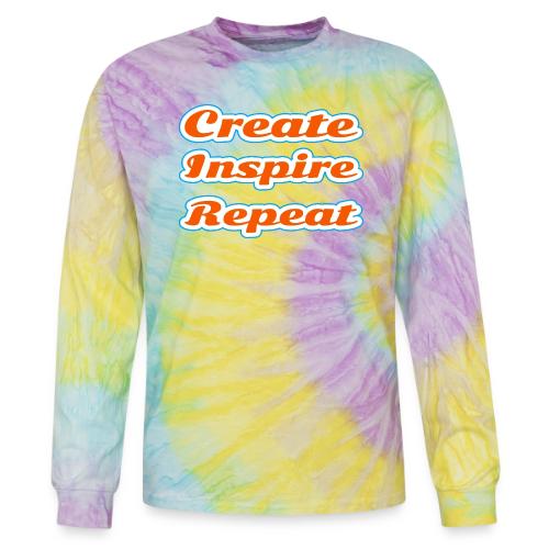 Create, Inspire, Repeat — Artist Life Script - Tie Dye Long Sleeve T-shirt