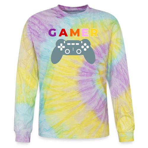 Colorful Gamer Controller Graphic - Tie Dye Long Sleeve T-shirt