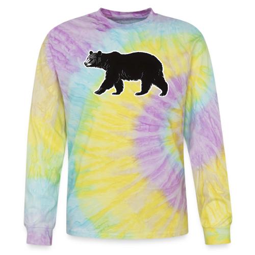 Midnight Black Bear - Tie Dye Long Sleeve T-shirt