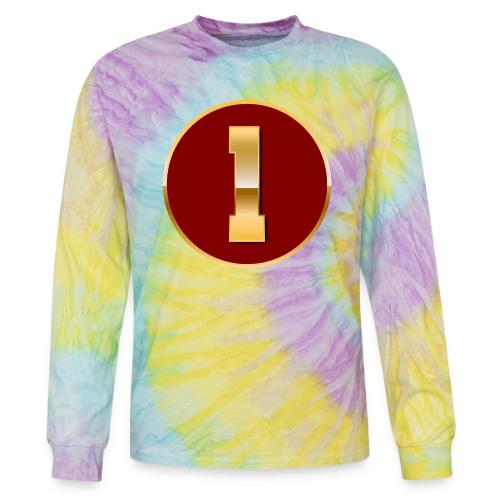 Number 1 in Gold Varsity Font - Tie Dye Long Sleeve T-shirt