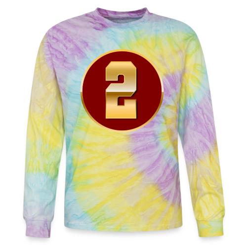 Number 2 in Gold Varsity Font - Tie Dye Long Sleeve T-shirt