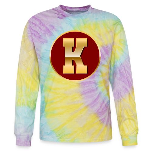 Letter K – Capital Varsity Alphabet Monogram - Tie Dye Long Sleeve T-shirt