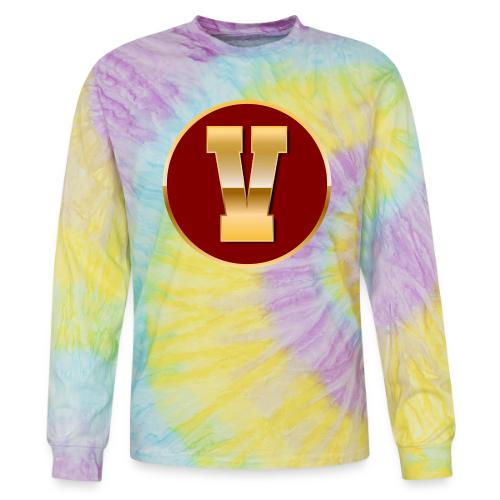 Letter V – Capital Varsity Alphabet Monogram - Tie Dye Long Sleeve T-shirt